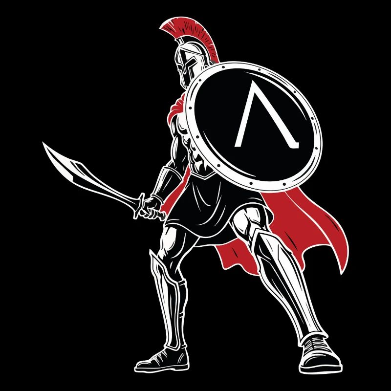 Spartiate Épée Bouclier Mascotte Spartan Legend