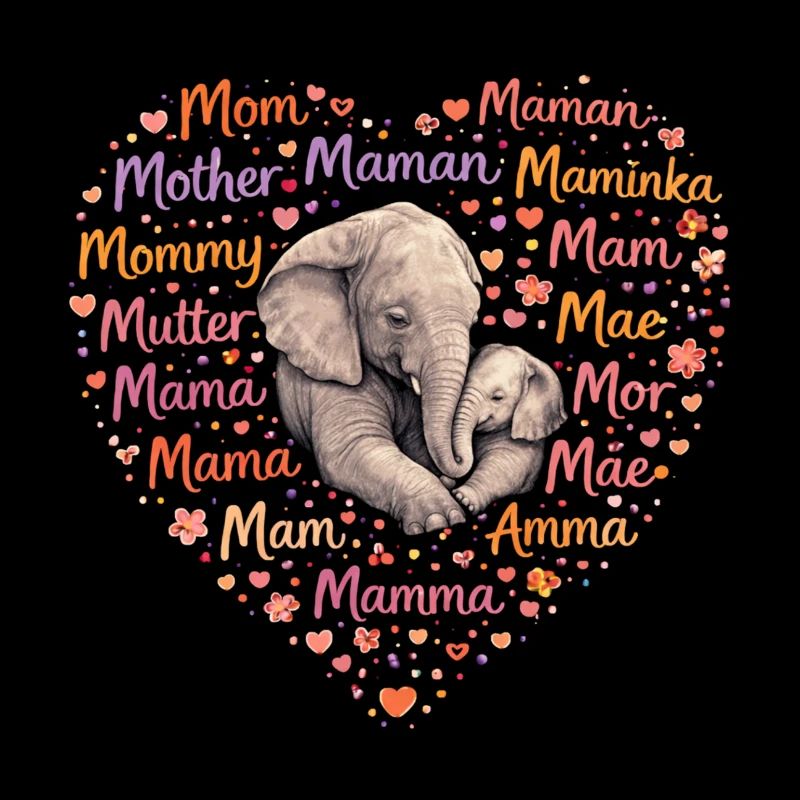 Elefant Mama Herz – Muttertag Geschenk