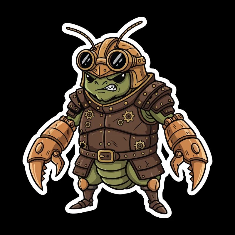 Steampunk-Krieger, gepanzerte Gottesanbeterin