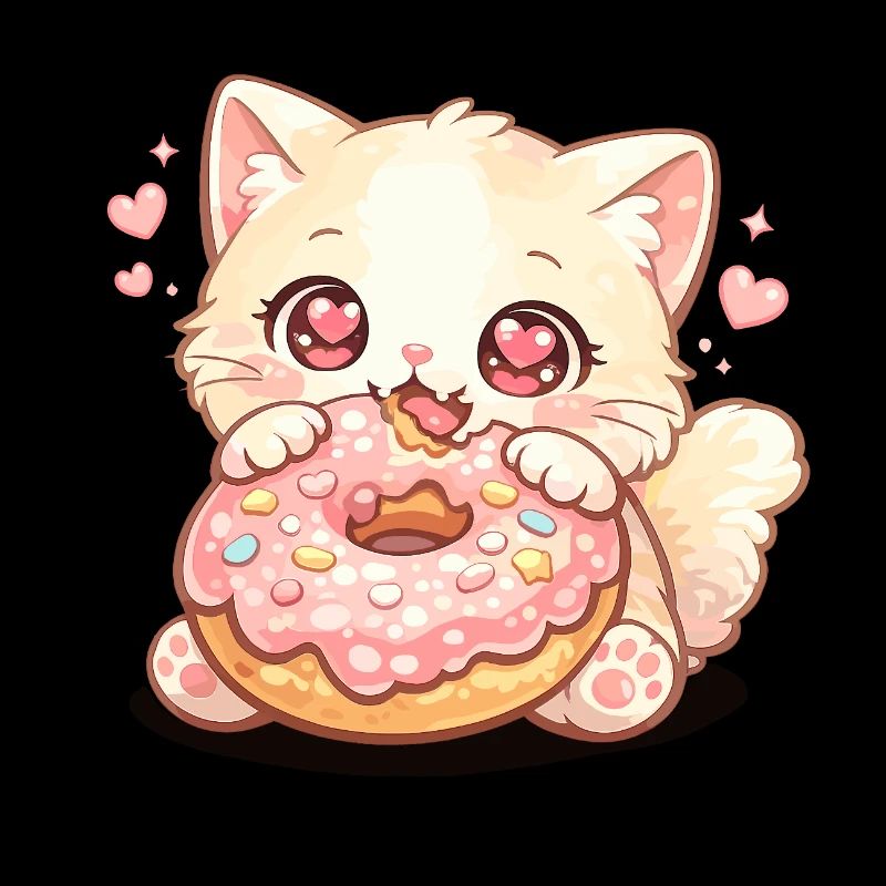 Chaton avec un donut