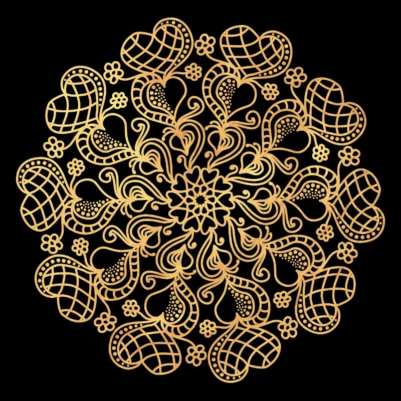 Mandala aus Herzen - gold