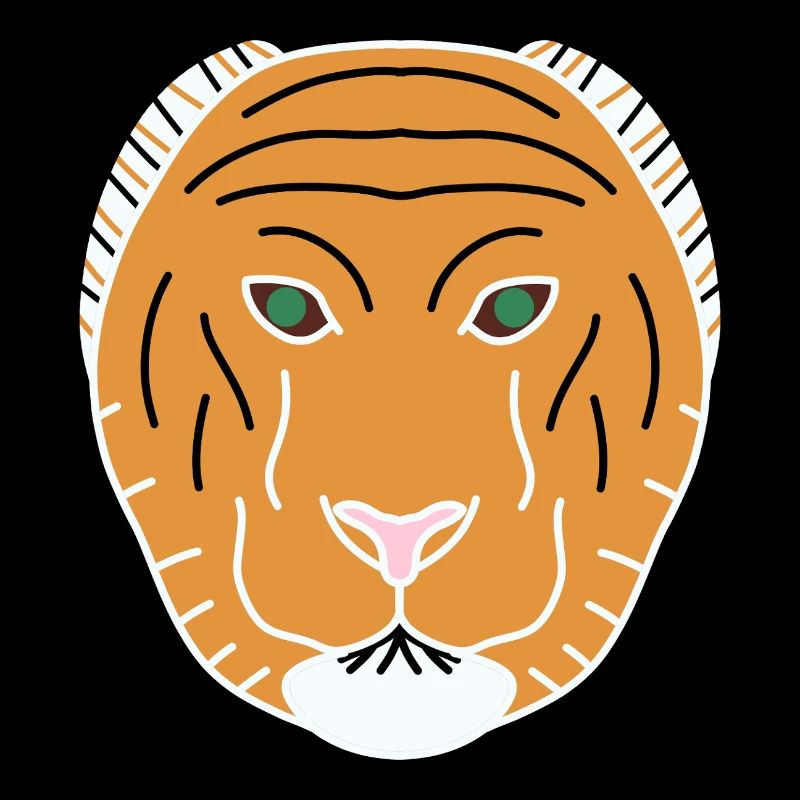 Oranger minimalistischer Tiger