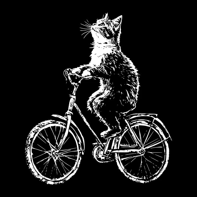 Funny Bicycle Cat