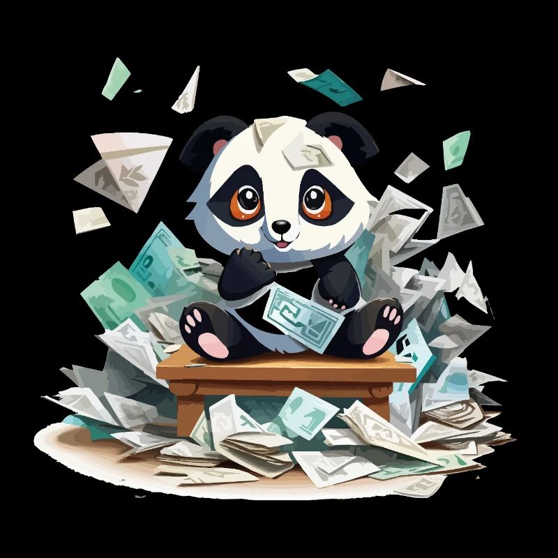 Pluie d’argent panda à la table