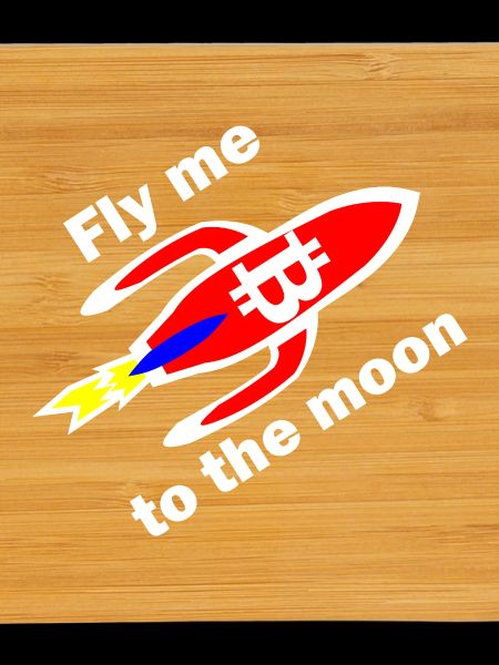 Bitcoin Rocket Flight Moon Design