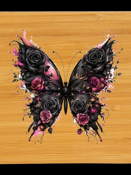 Black butterfly with rose wings