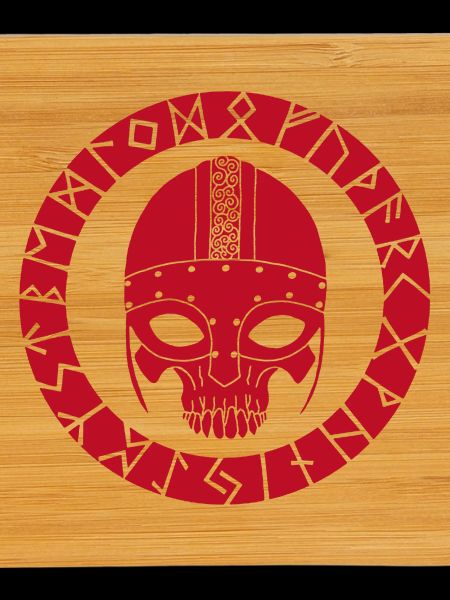 Rotes Wikinger-Todeskopf