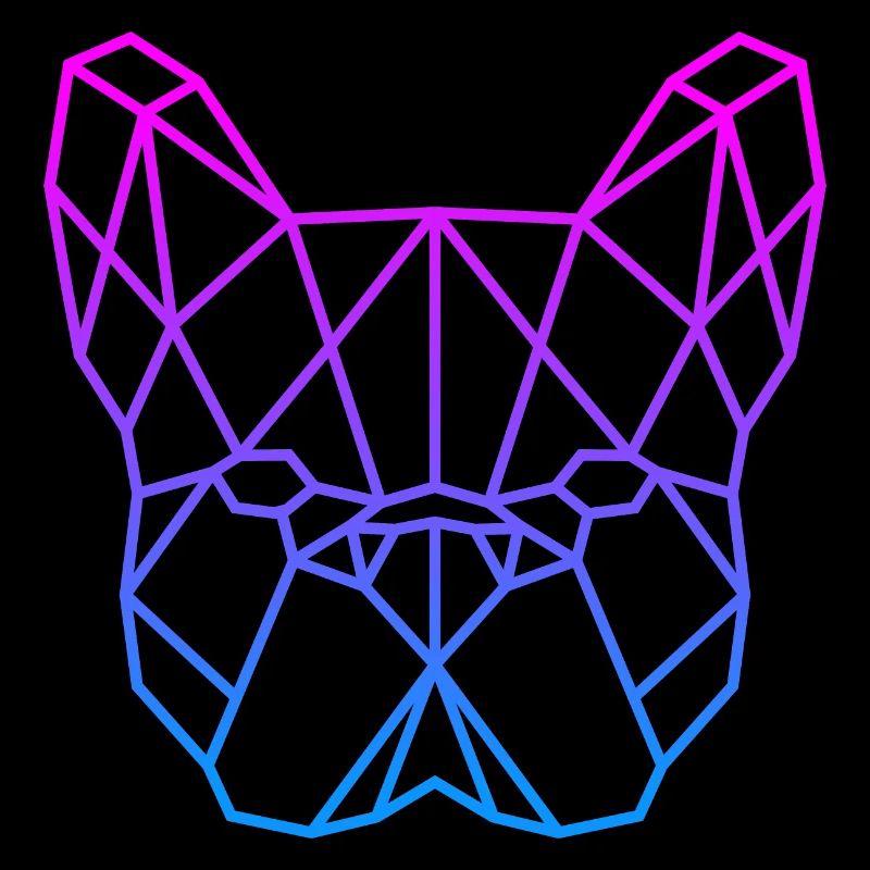 Bouledogue Français Logo polygonal grand