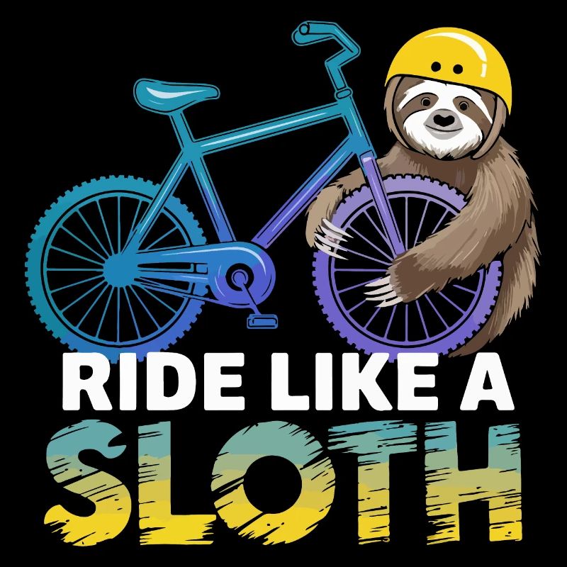 Faultier Biker mit Helm