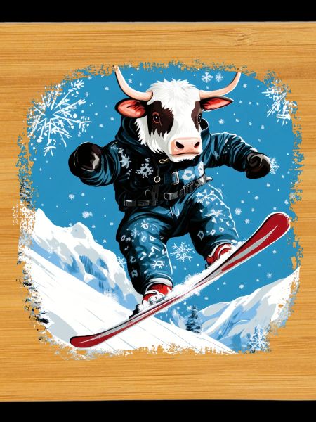 Snowboard cows