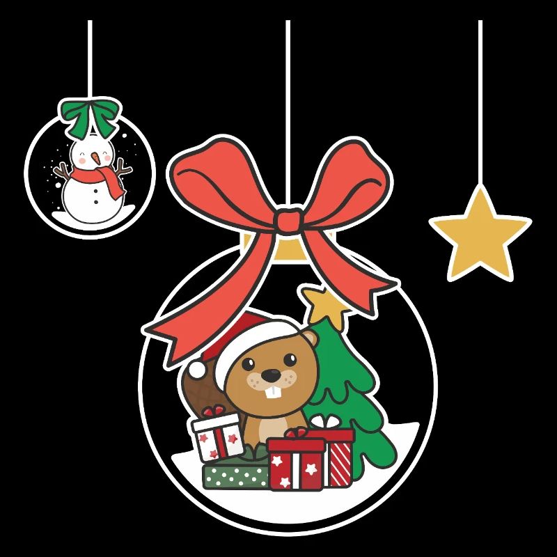 Beaver Christmas Snow Globe Beaver
