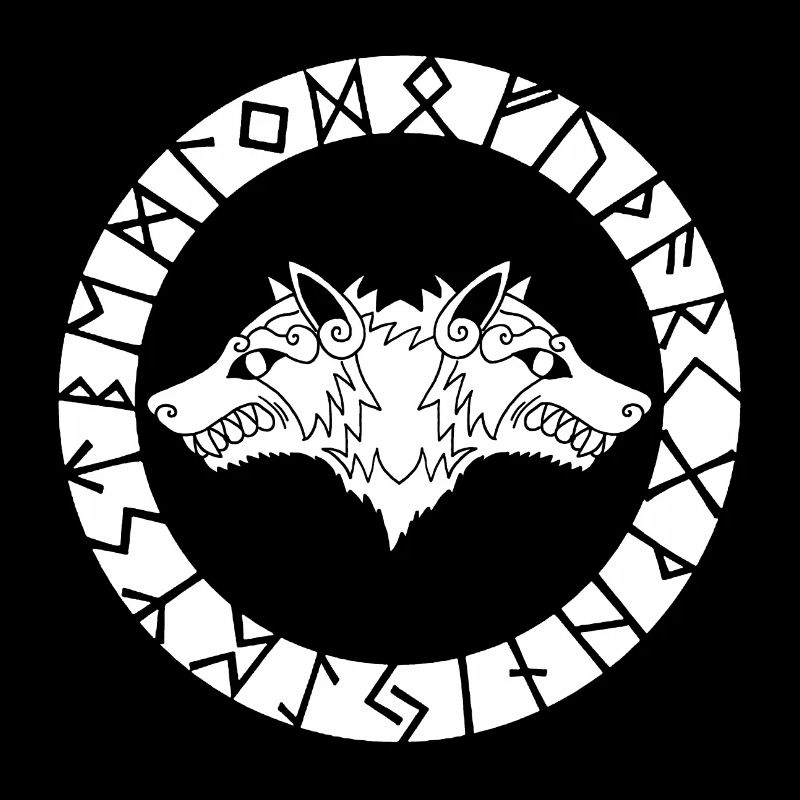 Wikingerwolf mit zwei Köpfen
