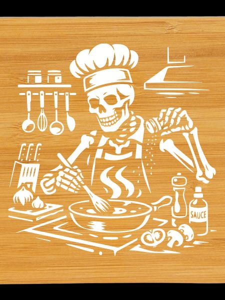 Skeleton Chef Stirring Bowl
