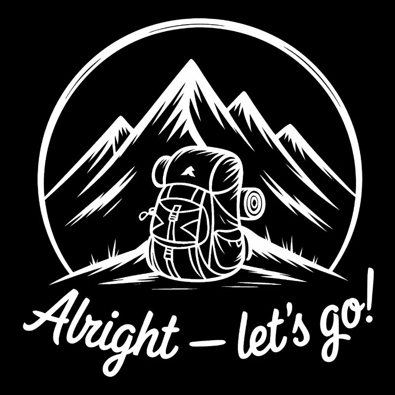 Sentier de montagne graphique pour le sac à dos d’aventure