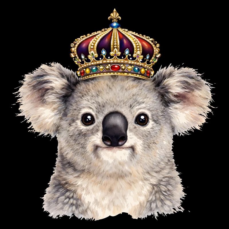 Royal koala with crown