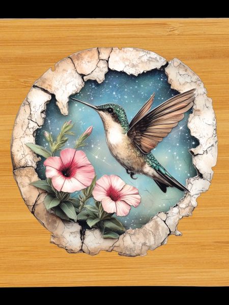 Colibri avec des fleurs