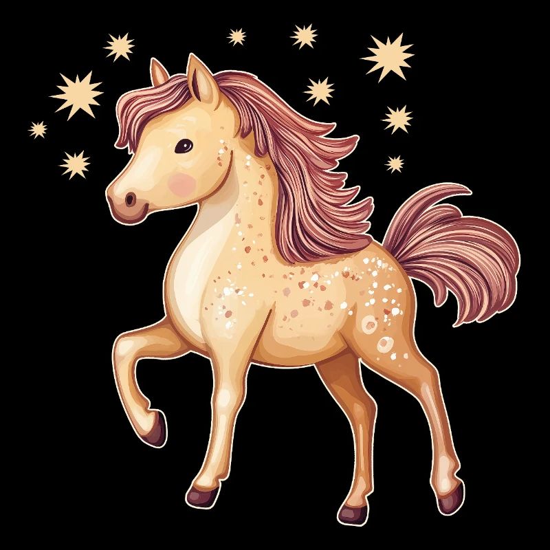 Cheval mignon avec des étoiles