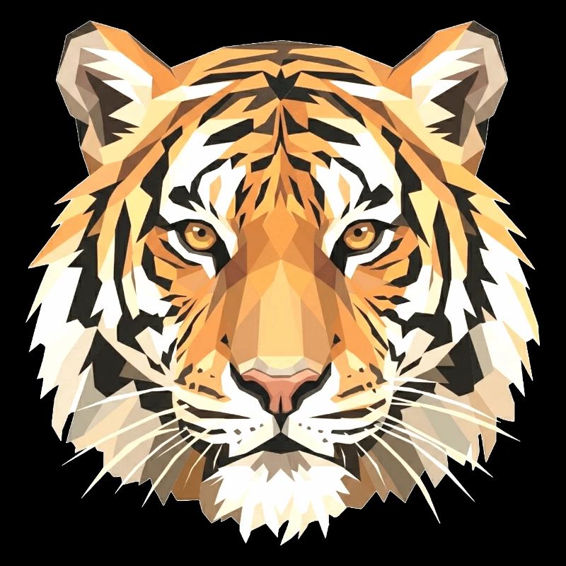 Geometric Tiger Head Art Print