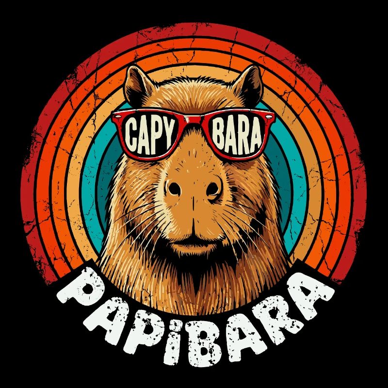 Capybara Retro Regenbogen Sonnenbrille