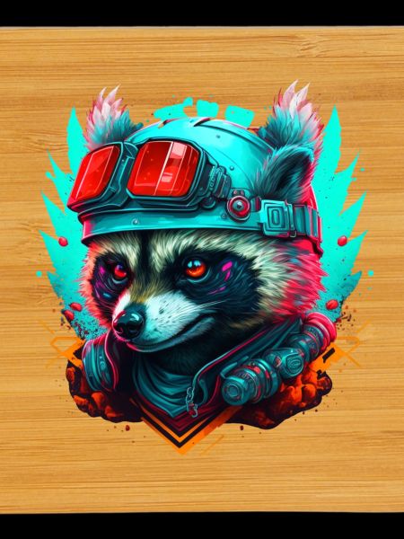 Panda pilote néon steampunk