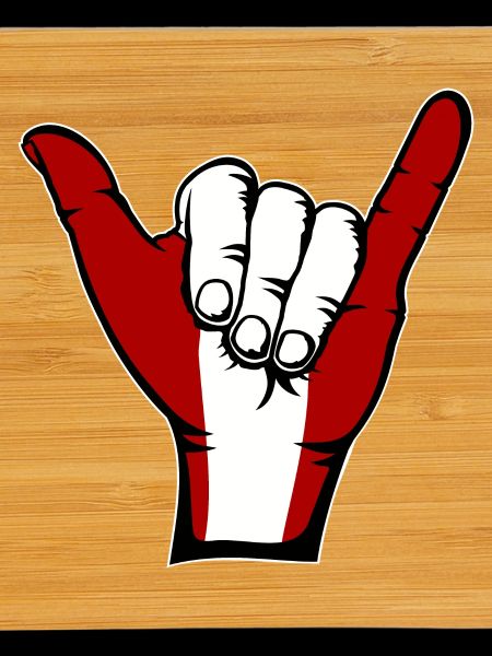 Peru Flag Surfing Symbol
