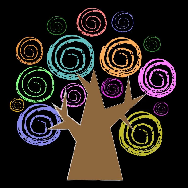Conception d’arbre en spirale colorée