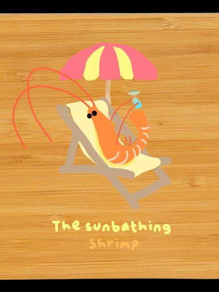 Shrimp in sunbathing
