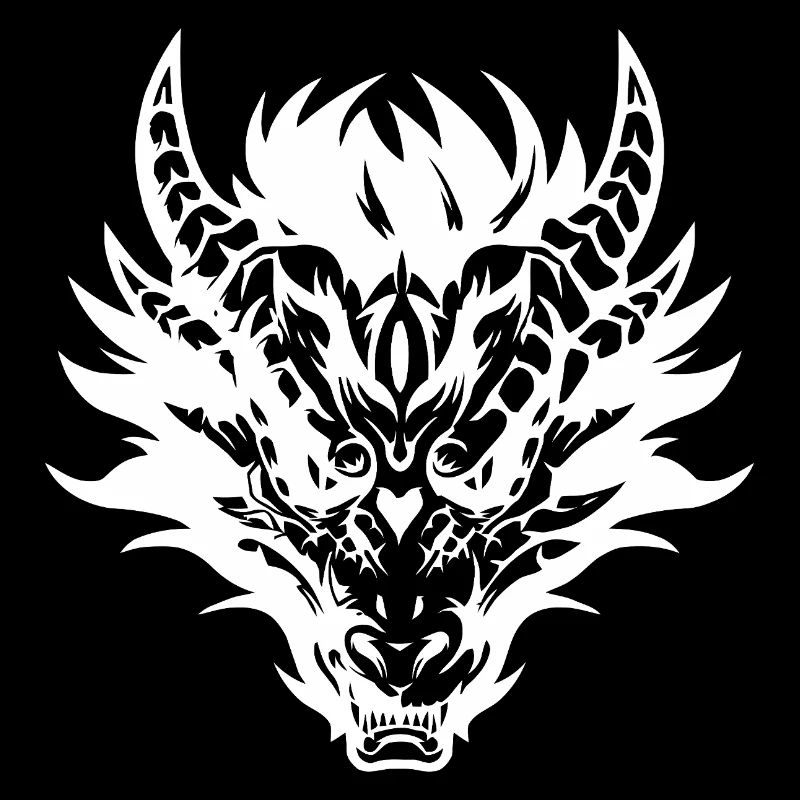 Conception complexe de masque de dragon tribal