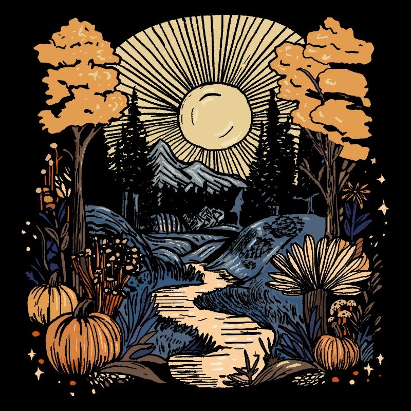 Herbstliche Traumlandschaft mit Bergen