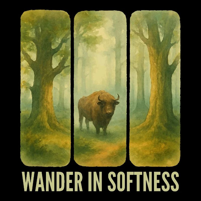Wandernde Bisons im Wald