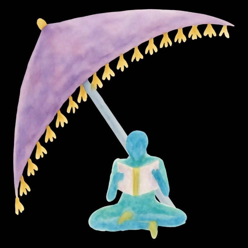 Meditation unterm Farbvorhang