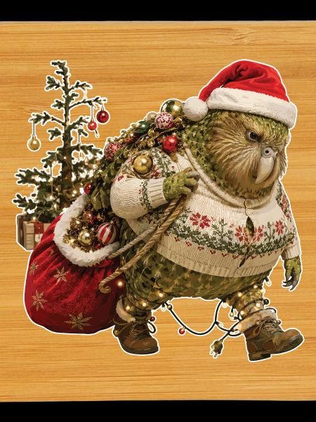 Kakapo carries Christmas alone