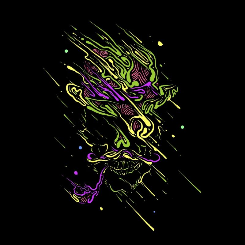 Leuchtender Graffiti-Neonschädel