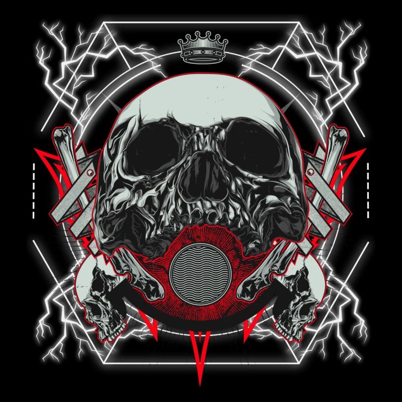Skull Artwork with Lightning