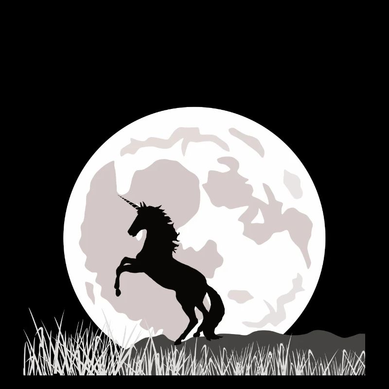 Mondschein-Einhorn über Graslandschaft