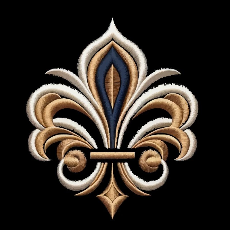 Broderie Élégante Fleur-de-Lys