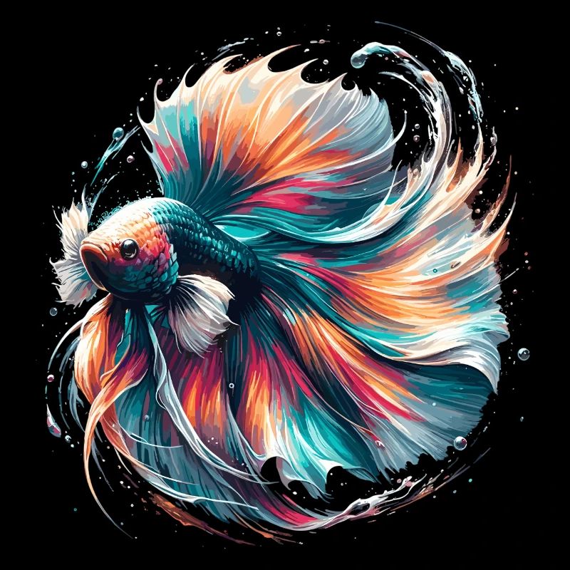 Leuchtender Betta Splendens, Kampffsich bunt