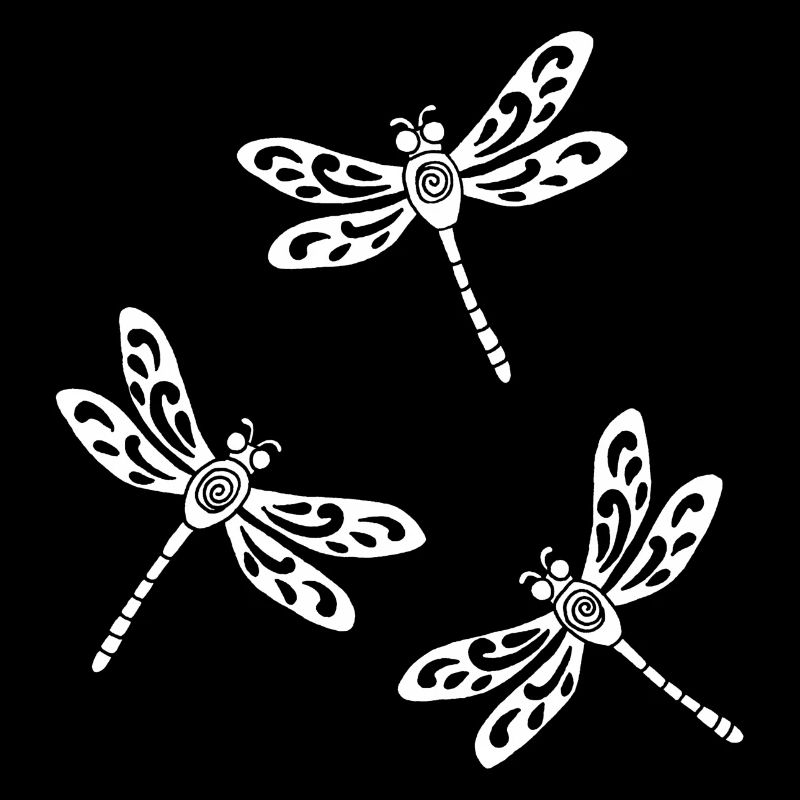 trio de libellules blanches