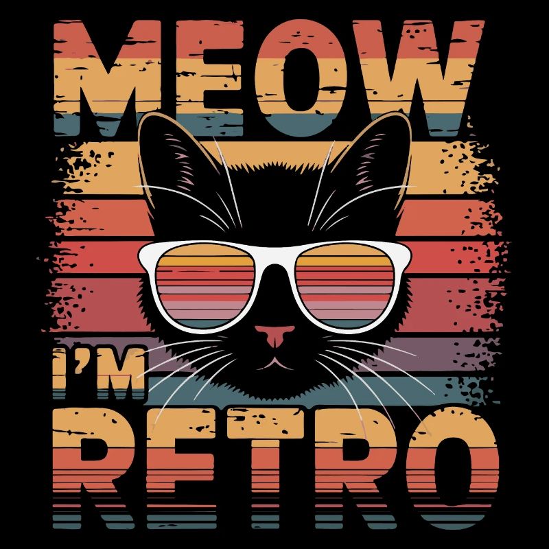 Retro Cat with Sunglasses and Text
