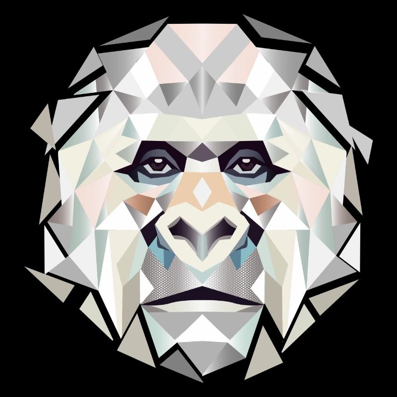 Gorilla Power in Geometric Facets–Modern Art