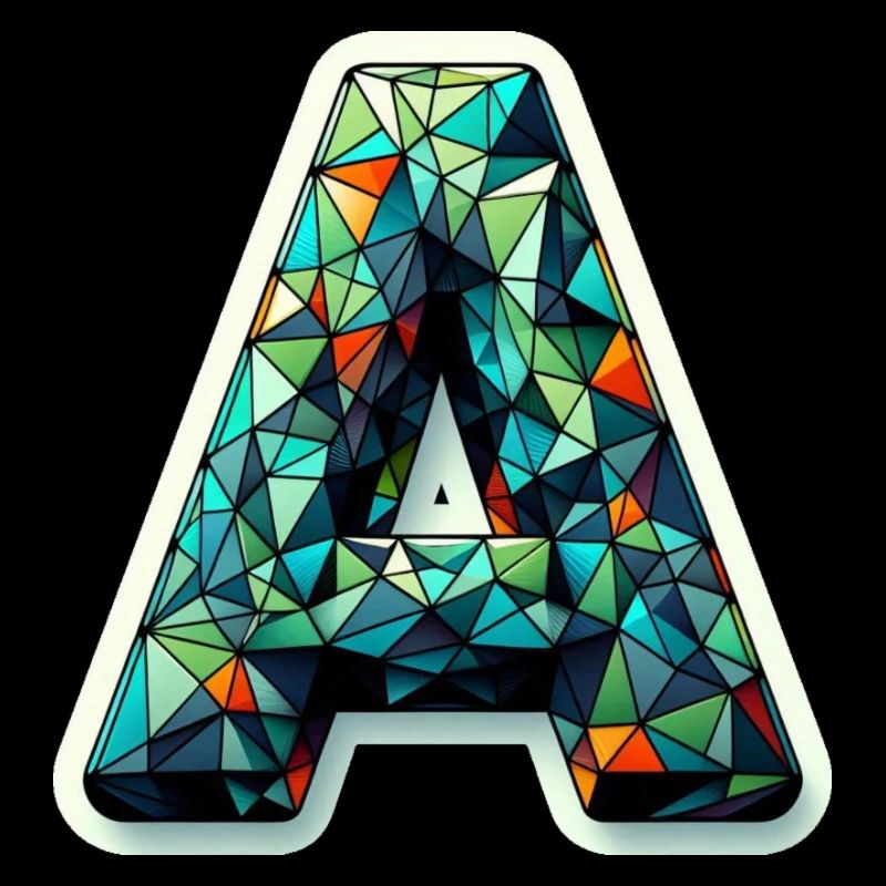 Buchstabe A Polygon bunt