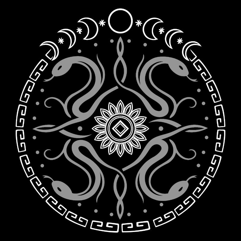 Roue serpentine avec phases de lune