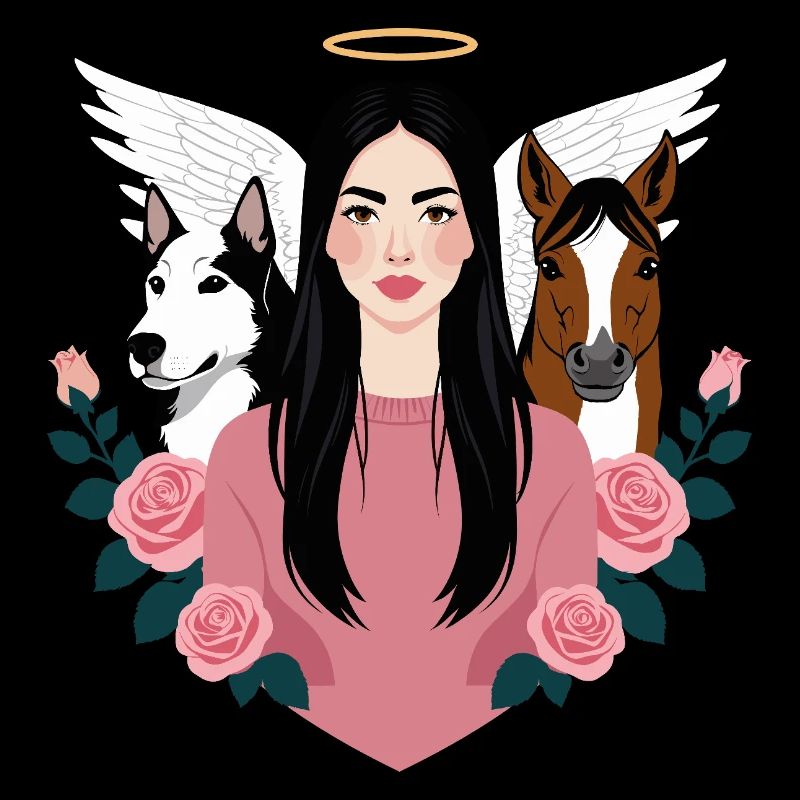 Maîtresse, chien et cheval