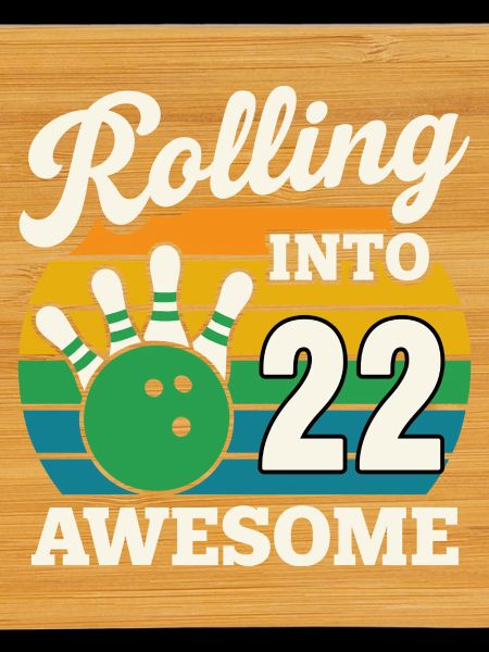 Bowling 22 Birthday Celebration Graphic