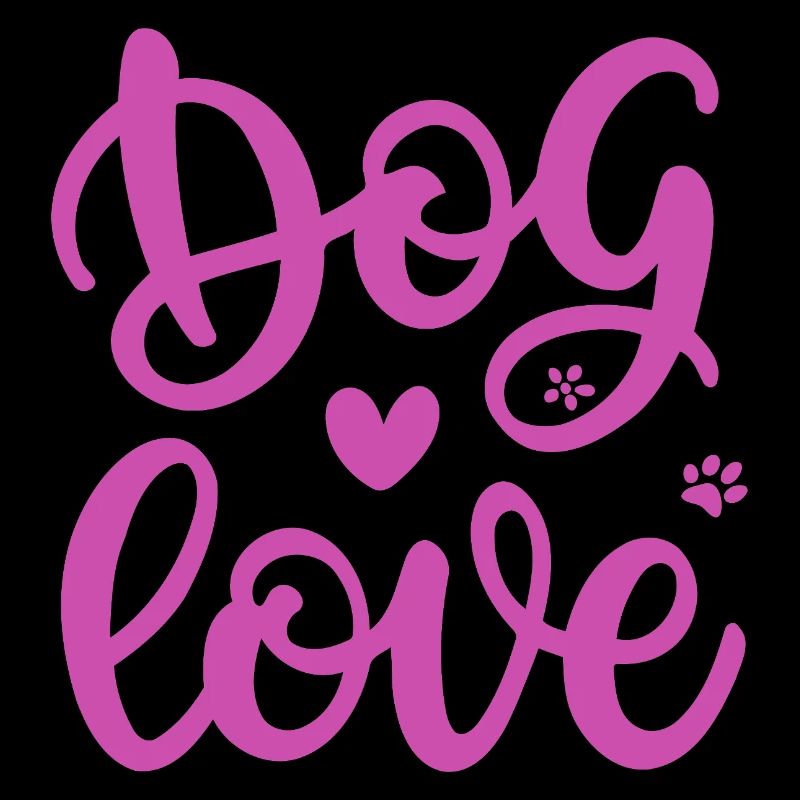 Amour Chien Doodle Rose