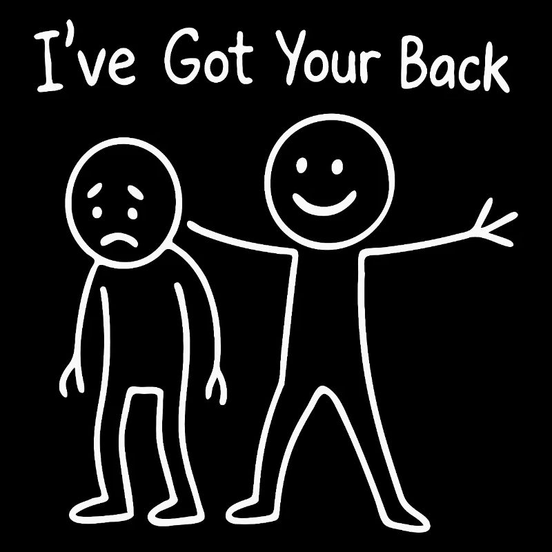 Ive Got Your Back Support Line Art Design