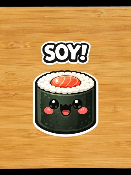Kawaii Sushi Roll Soy Sticker