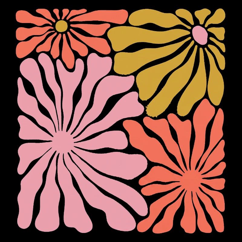Motif Pop Art des Fleurs de Printemps