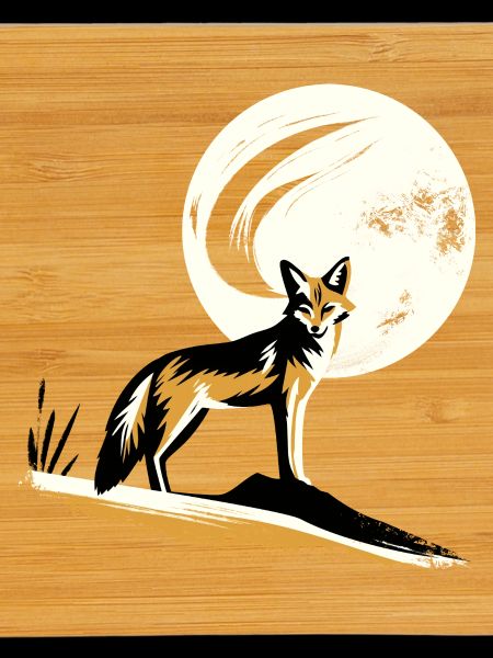 Jackal in the moonlight