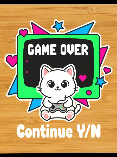 Retro Cats Controller Game Over